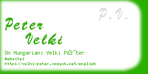 peter velki business card